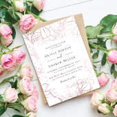 Rose Gold Floral Wedding Einladung