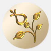 Rose Gold Floral Wedding Runder Aufkleber (Vorderseite)