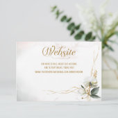 Rose Gold Floral Wedding Website Begleitkarte (Stehend Vorderseite)