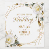 Rose Gold Floral Weinetikett (Einzelnes Label)