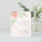 Rose Gold florale QR UAWG Hochzeit Einladung (Stehend Vorderseite)
