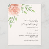 Rose Gold florale QR UAWG Hochzeit Einladung (Vorderseite)