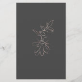 Rose Gold florale Silhouette Hochzeitsmenü (Rückseite)