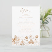 Rose Gold Florals | Elegant Boho Blume Wedding Einladung (Stehend Vorderseite)