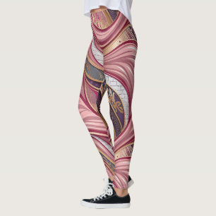 Rose Gold Fluid Streetwear Leggings -> Roségoldene