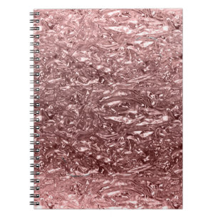Rose Gold Flüssig Chrom Metallisch Chic Glam Notizblock