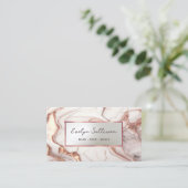Rose Gold Flüssigmarmor Visitenkarte (Stehend Vorderseite)