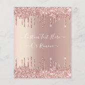 Rose Gold Flyer Blush Glitzer Tropfen - Benutzerde (Hinten)