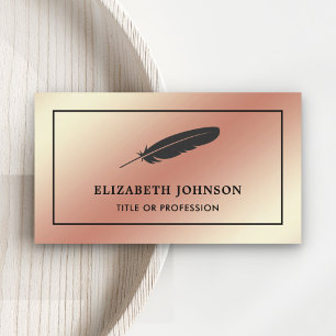 Rose Gold Fohlen Schwarze Feder Vintagen Quill Pen Visitenkarte