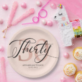Rose Gold Foil 30. Geburtstag Pappteller (Party)