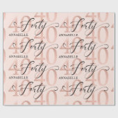 Rose Gold Foil 40. Geburtstag Geschenkpapier (Flach)