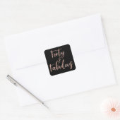 Rose Gold Foil | 40 und Fabulous Quadratischer Aufkleber (Umschlag)