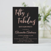 Rose Gold Foil 50 und fabelhaft Einladung (Stehend Vorderseite)