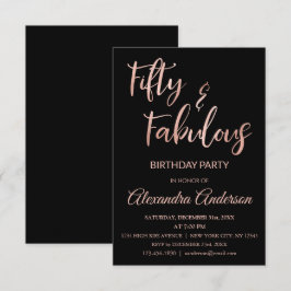 Rose Gold Foil 50 und fabelhaft Einladung