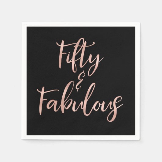 Rose Gold Foil 50 und fabelhaft Serviette (Vorderseite)