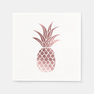 Rose Gold Foil Ananas Napkins Serviette