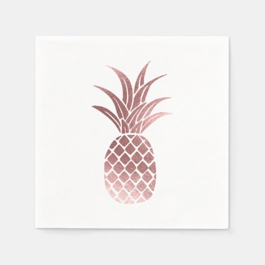 Rose Gold Foil Ananas Napkins Serviette (Vorderseite)