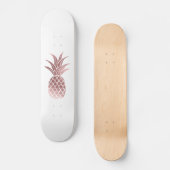 Rose Gold Foil Ananas Skateboard (Vorderseite)
