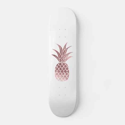 Rose Gold Foil Ananas Skateboard (Vorderseite)