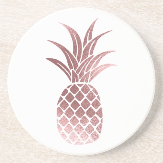 Rose Gold Foil Ananas Untersetzer (Vorne)