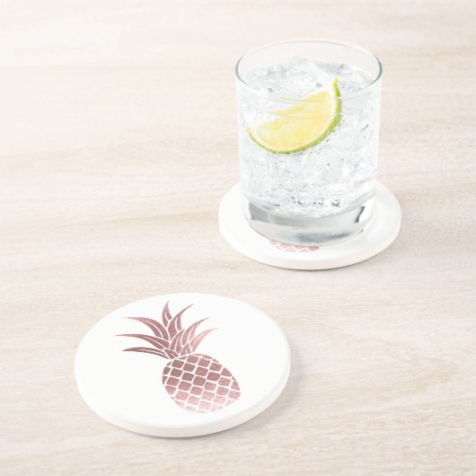 Rose Gold Foil Ananas Untersetzer (Seite)