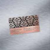 Rose Gold Foil and Damask Muster Magnetische Visitenkarte (Beispiel)
