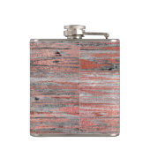 Rose Gold Foil and Rustic Wood Monogram & Initial Flachmann (Rückseite)