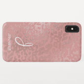Rose Gold Foil Animal Muster Monogramm Case-Mate iPhone Hülle (Rückseite (Horizontal))