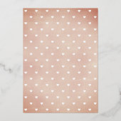 Rose Gold Foil Baby Birth Announccard Folieneinladung (Rückseite)