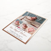 Rose Gold Foil Baby Birth Announccard Folieneinladung (Gedreht)
