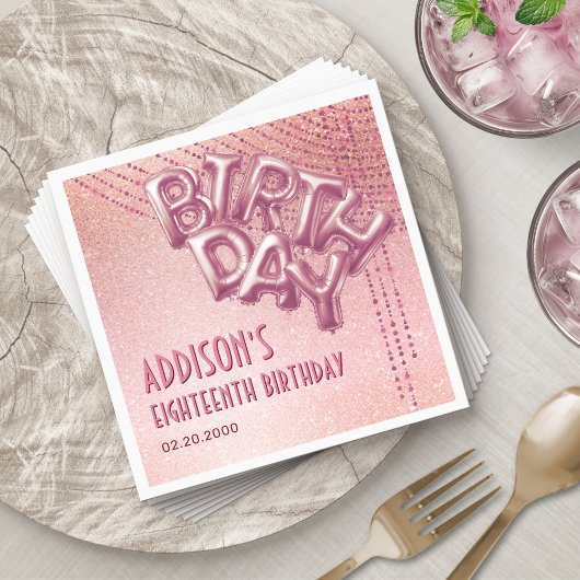 Rose Gold Foil Balloons Geburtstag Serviette