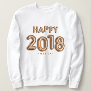 Rose Gold Foil Balloons glücklich 2018 Personalisi Sweatshirt