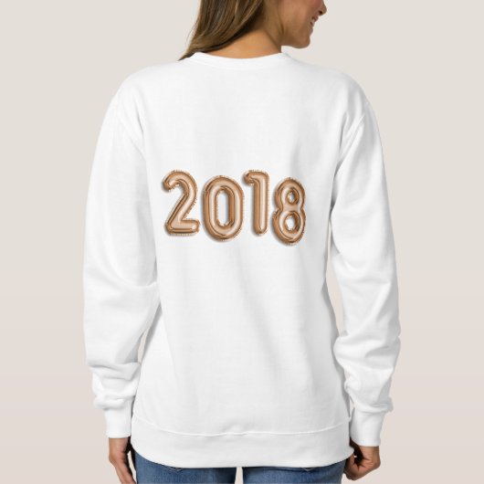 Rose Gold Foil Balloons glücklich 2018 Personalisi Sweatshirt (Rückseite)