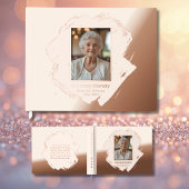 Rose Gold Foil Beerdigung Gästebuch Foto Elegante