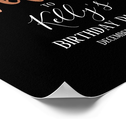 Rose Gold Foil, Begrüßungszeichen Poster (Ecke)