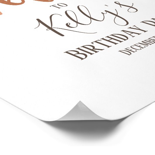 Rose Gold Foil, Begrüßungszeichen Poster (Ecke)