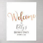 Rose Gold Foil, Begrüßungszeichen Poster (Vorne)