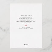 Rose Gold Foil Birth Announccard Folieneinladung (Rückseite)