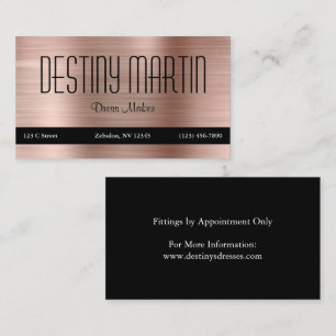 Rose Gold Foil Black Contact Bar Visitenkarte