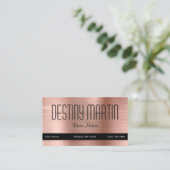 Rose Gold Foil Black Contact Bar Visitenkarte (Stehend Vorderseite)