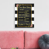 Rose Gold Foil Black Streifen UNSERE LIEBE GESCHIC Leinwanddruck (Insitu (Wohnzimmer))