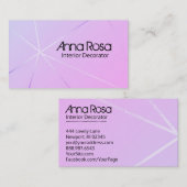 *~* Rose Gold Foil Blue Pink Geometrie Modern Visitenkarte (Vorne/Hinten)