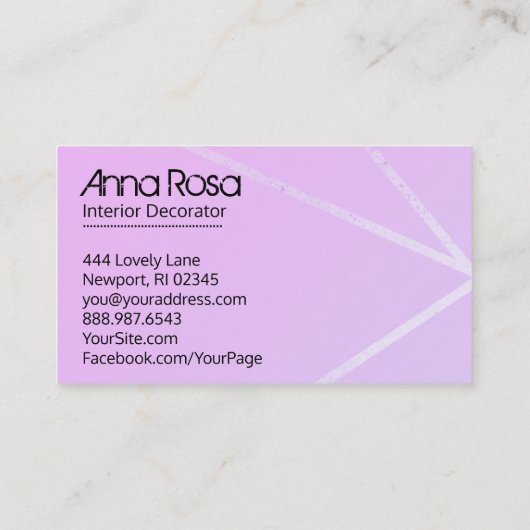 *~* Rose Gold Foil Blue Pink Geometrie Modern Visitenkarte (Rückseite)