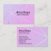 *~* Rose Gold Foil Blue Pink Moderne Geometrie Visitenkarte (Vorne/Hinten)