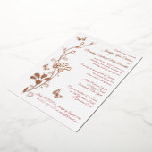 Rose Gold Foil Blume, Schmetterlinge Hochzeit einl Folieneinladung (Gedreht)