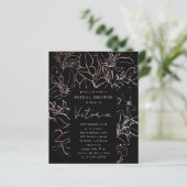 Rose Gold Foil Blumendusche Einladung (Stehend Vorderseite)