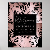 Rose Gold Foil Blumenstrauß Brautparty Begrüßungsz Poster (Vorne)