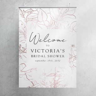 Rose Gold Foil Blumenstrauß Brautparty Begrüßungsz Poster