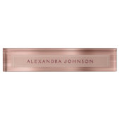 Rose Gold Foil | Blush Pink - Burgund Modern Namensplakette (Vorderseite)