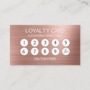 Rose Gold Foil Blush Pink Foil Loyalty Punch Treuekarte